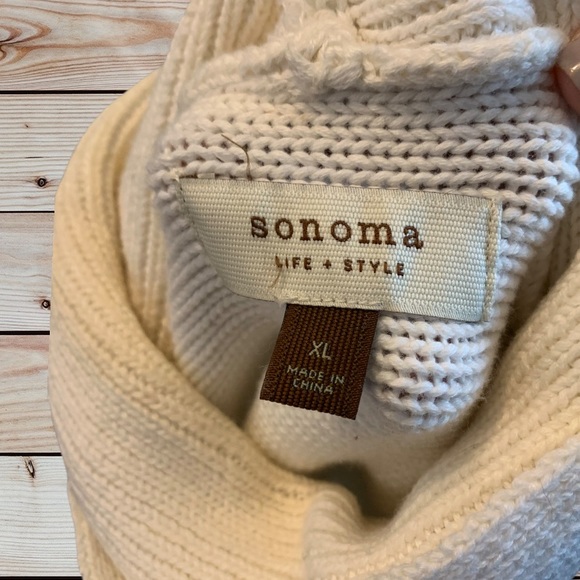 Short sleeve cowl neck cream sweater by sonoma size XL - Picture 3 of 6